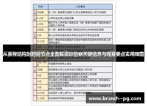从赛程结构到时间节点全面解读欧协联关键信息与观赛要点实用指南